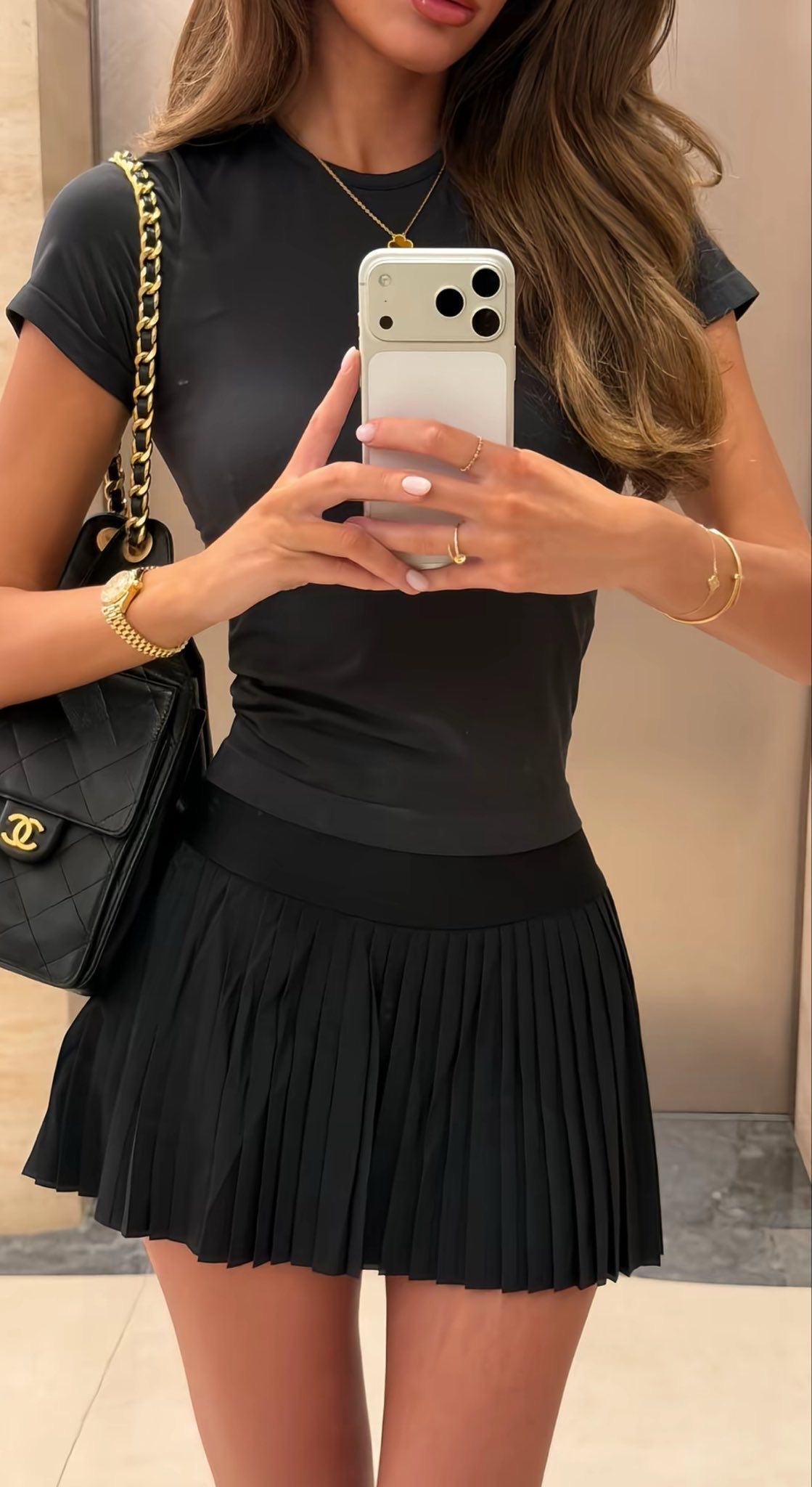 Short falda plisada