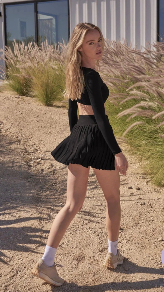 Short falda plisada